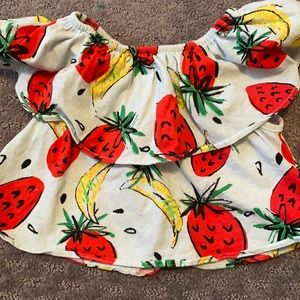 Zara girls crop top fruit strawberries banana